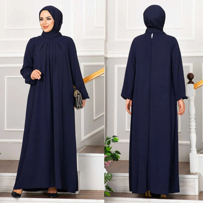 Evening Dress Women Abaya Hijab Femeles Y2K Ruched Muslim Dress Turkish Robe Kaftan Islamic Clothes Ball Gown Jalabiya for Women