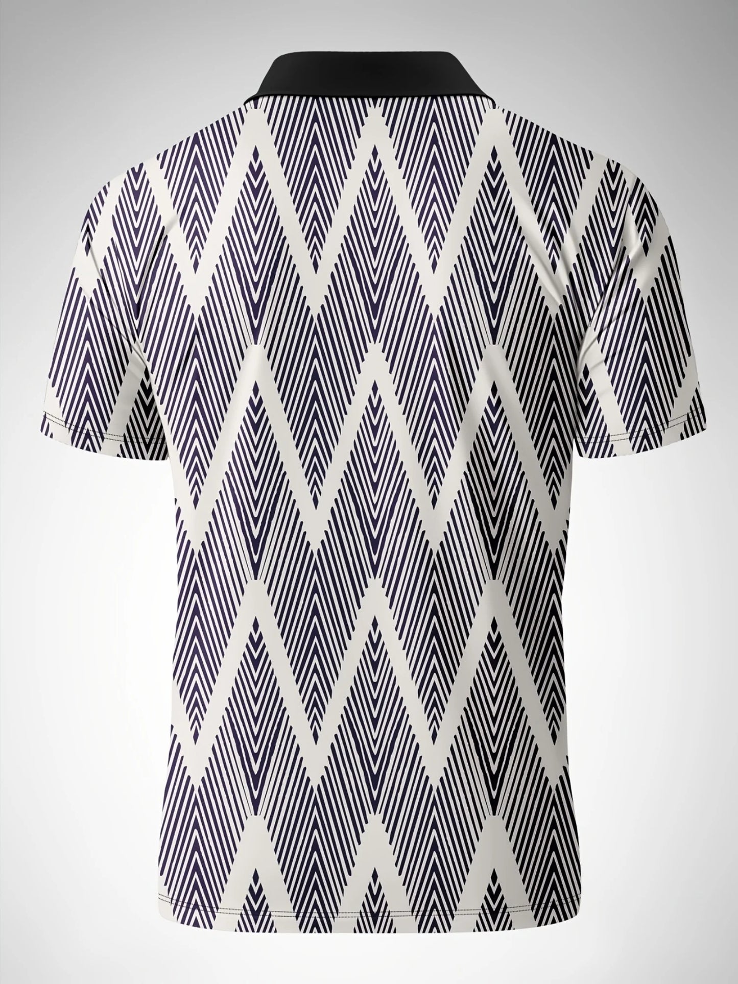 2026 Summer New Style Men's Short-Sleeved Polo Shirt With 3D Stripes Pattern Print Casual And Fashionable Breathable