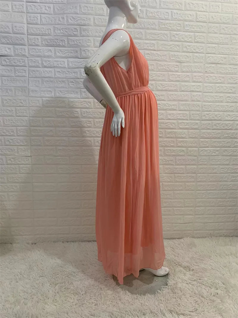 Woman Pregnancy Clothes New Sleeveless Maternity Dresses Photoshoot Women See-through High Elastic Net Photography Dress