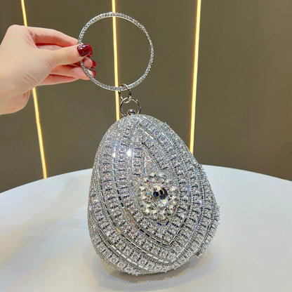 New high-end rhinestone handbag bag fashionable personalized dinner handbag light luxury messenger bag heavy industry handbag