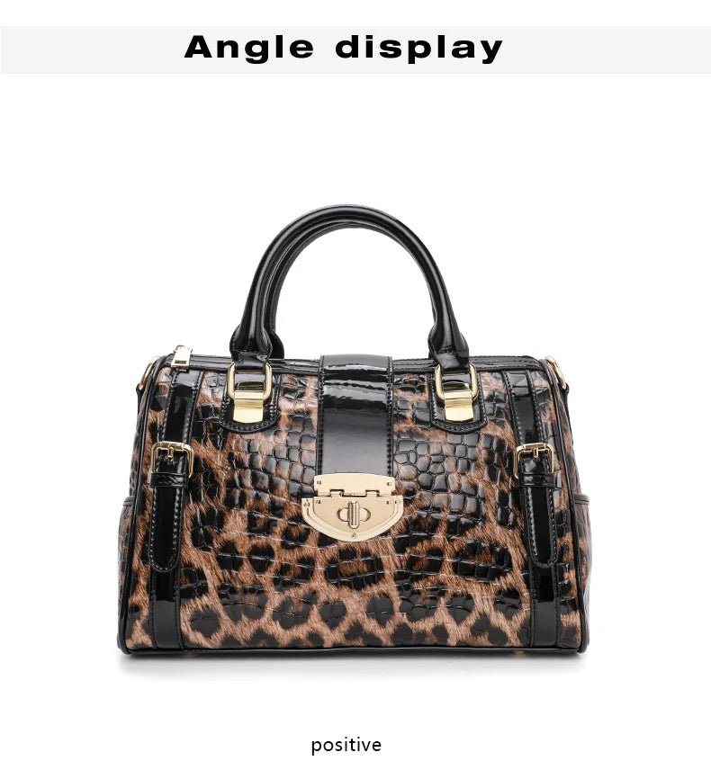Leopard Print Women's Handbag New 2026 Fashionable and Elegant Ladies Bag Cow Leather Shoulder Bag Large Capacity Genuine