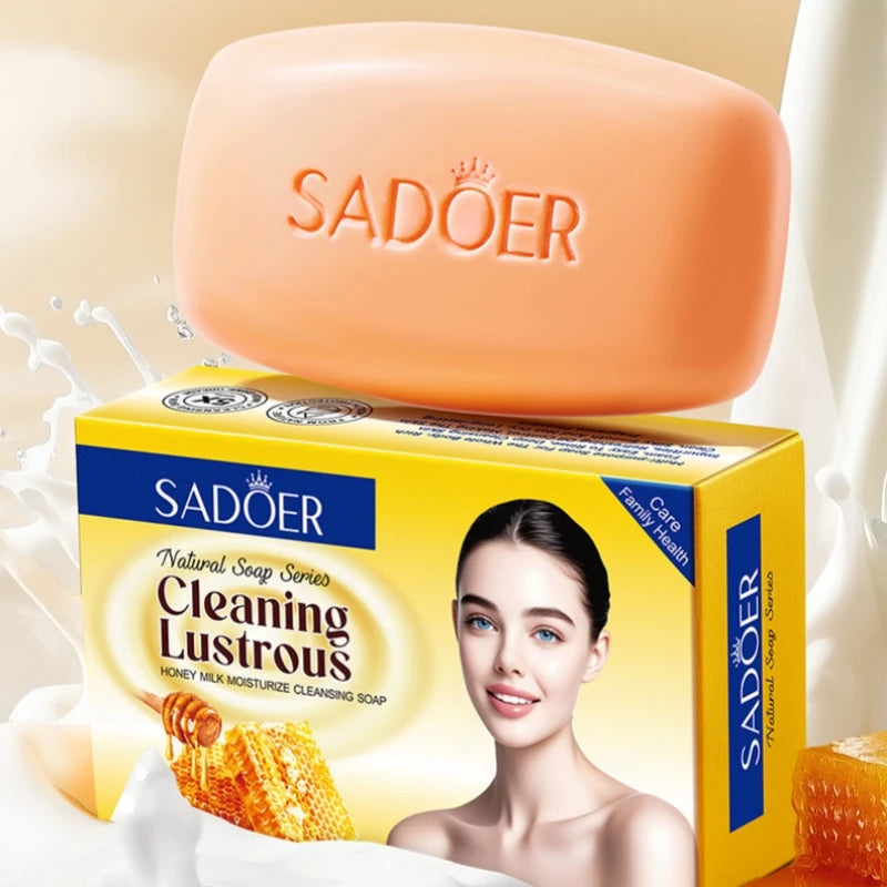 100g Honey Milk Moisturizing Cleansing Soap, Containing Extracts of Honey, Centella Asiatica, Aloe Vera Leaves, and Milk, Is a Multi-Purpose Soap Suitable for the Entire Body. Rich in Foam, It's Easy to Rinse Off, Effectively