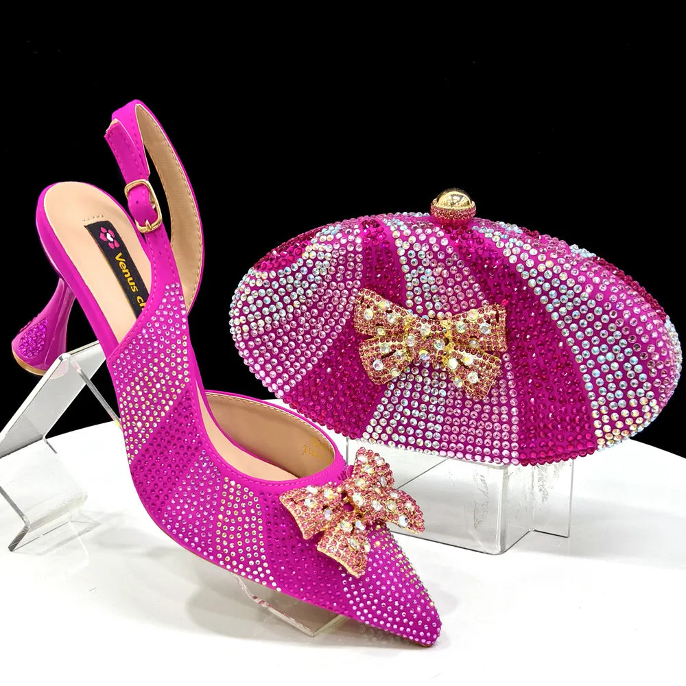 Venus Chan Festive Elegance: Dazzling Heels and Chic Clutch Perfect Combination Of Shoes And Bags for Party Occasions