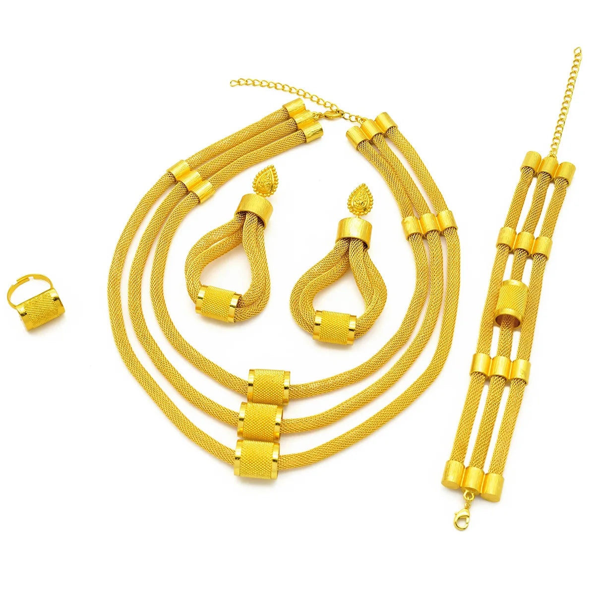 AU999 Coin "Wealth Flow" Bridal Set Women's 24K Gold - Anti-deform, secure, marriage & wealth blessings