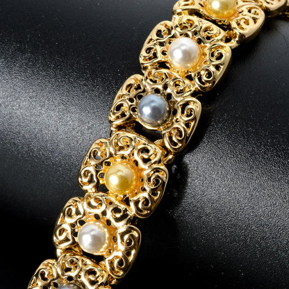Luxury Quality Jewelry Set For Women Pearl Necklace Bracelet Ring Earring 2024 Trend Wedding Party Jewelry Set Mother's Day Gift