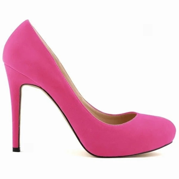 New Women Stilettos Pumps Sexy 11cm Round Toe Velvet High Heels Shallow Elegant Lady Office Party Wedding Shoes Large Size 43