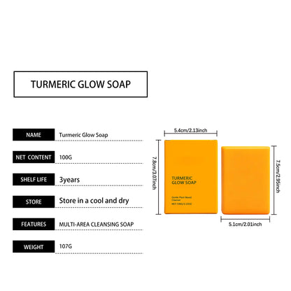 Turmeric Kojic Acid Glow Soap Bar Dark Spot Acne Removal Brightening Face Body Soap Even Skin Tone Moisturizing & Deep Cleansing