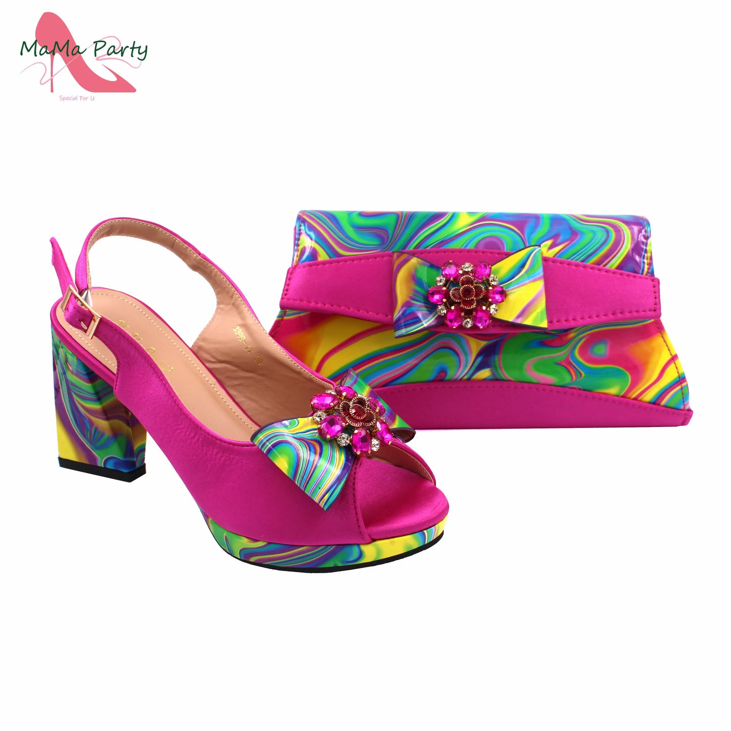 2024 INS Hot Sale New Arrivals Red Color Italian Design Shoes Matching Bag Set Super High Heels Pumps for Garden Party