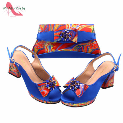 2024 INS Hot Sale New Arrivals Red Color Italian Design Shoes Matching Bag Set Super High Heels Pumps for Garden Party