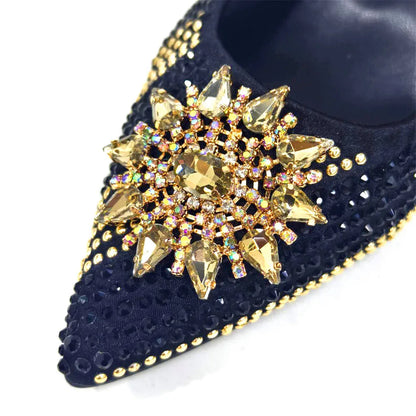 Italian Design Evening Shoes And Bag Paired With Handmade Petal Clutches Pointed Toe High-Heel Shoes For Women Party Shoes