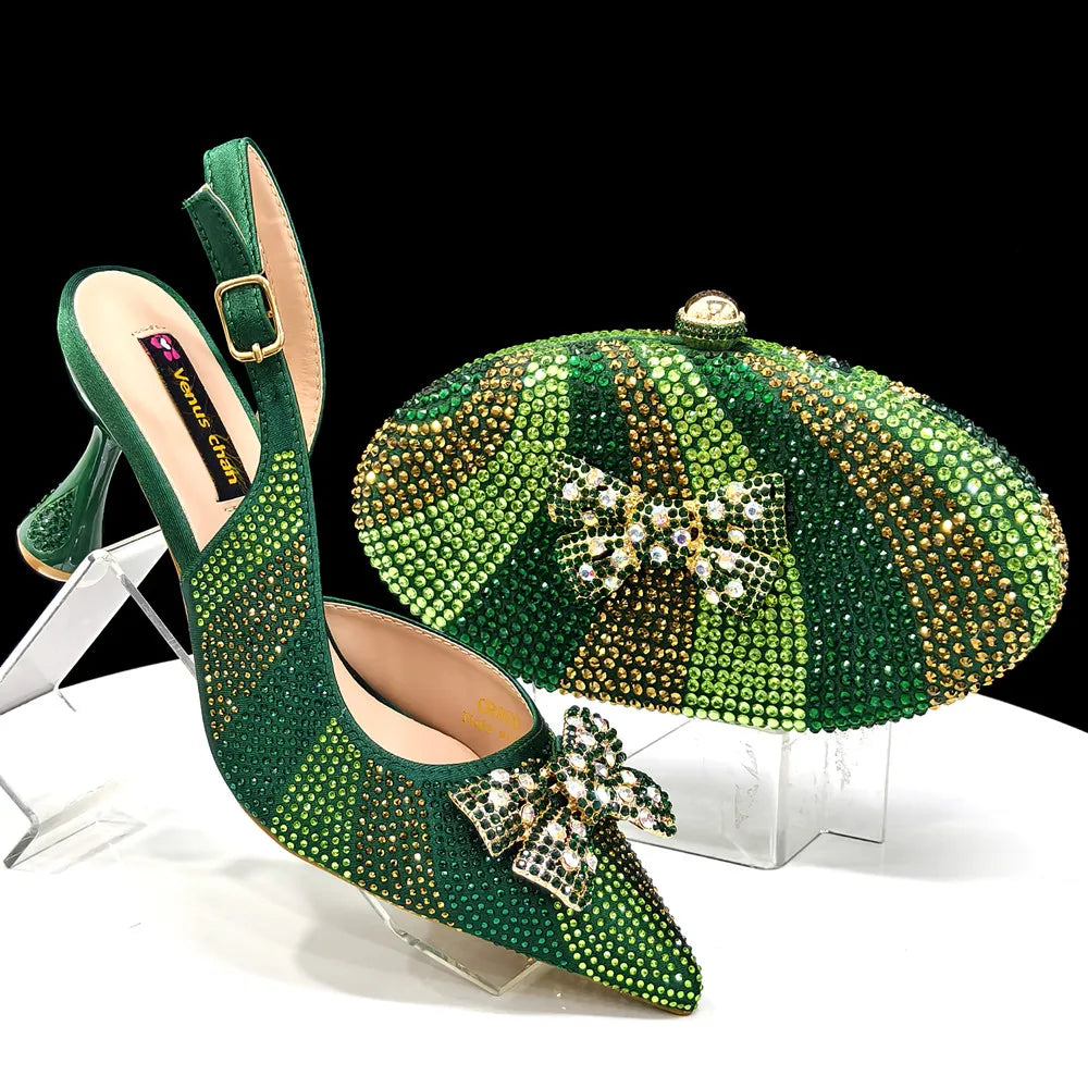Venus Chan Festive Elegance: Dazzling Heels and Chic Clutch Perfect Combination Of Shoes And Bags for Party Occasions