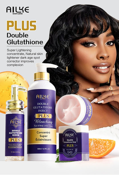 AILKE Glutathione Lighten Body Lotion, Moisturizing, Hydration, Even Skin tone, Improve Dark & Black Skin, Support Private logo