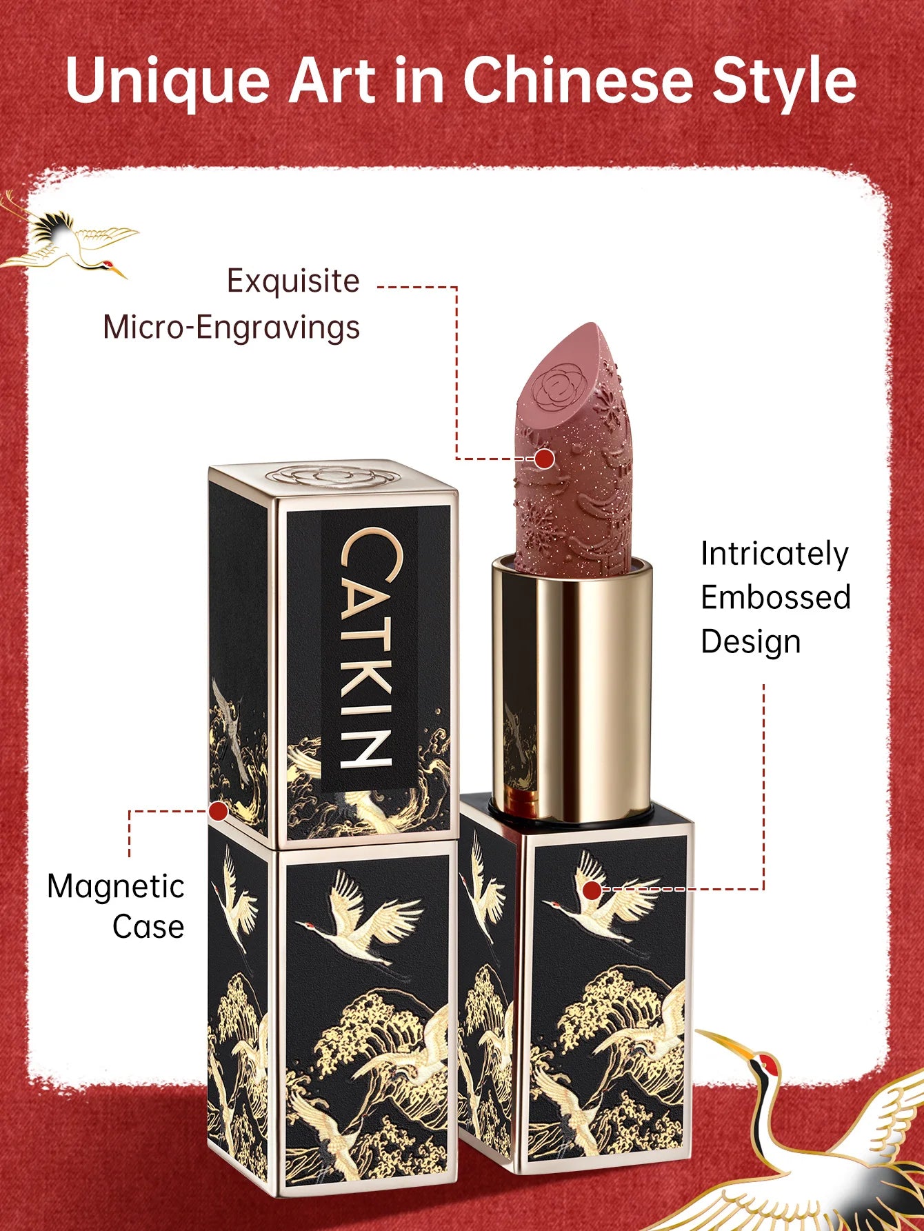 CATKIN Makeup Velvet Matte Lipstick, Hydrating Satin Long Lasting lipstick with Smooth and Creamy Texture