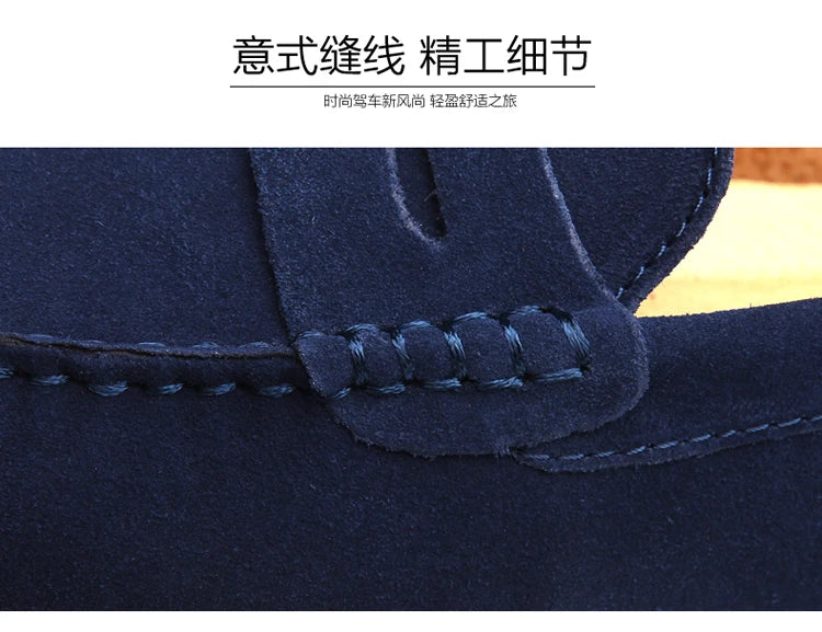 Men's Casual Fashion Genuine Leather Loafers Moccasins Slip-On Driving Shoes 38-50 Size Range Male Flats Comfort Footwear