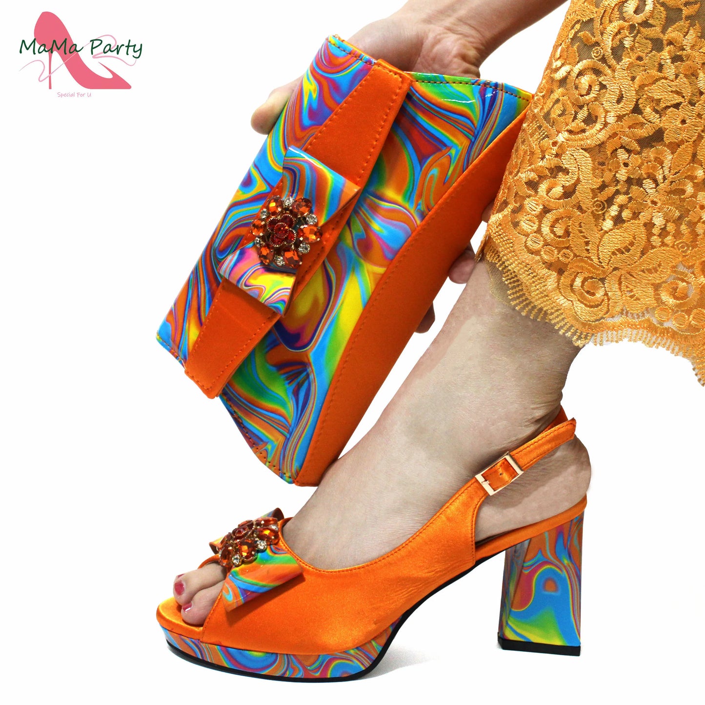 2024 INS Hot Sale New Arrivals Red Color Italian Design Shoes Matching Bag Set Super High Heels Pumps for Garden Party