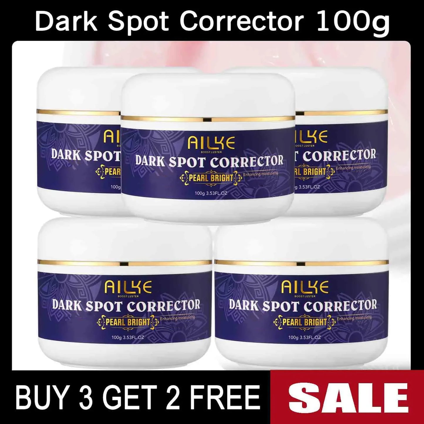 AILKE Double Glutathione Dark Spots Remover Face Cream, For Armpit, Elbows, Legs, White Spots, Age Spots, Sun Spots, Freckles