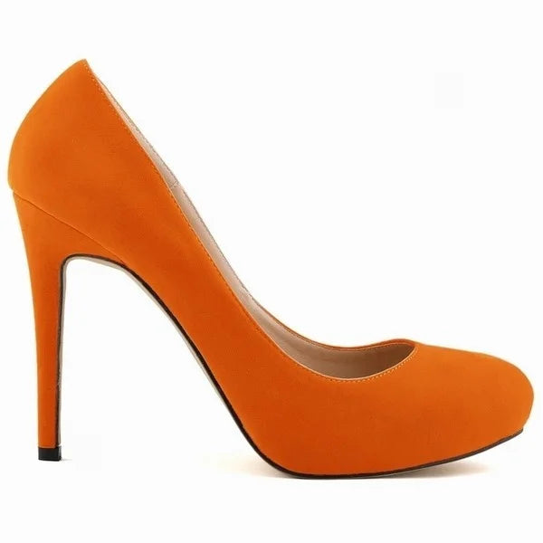 New Women Stilettos Pumps Sexy 11cm Round Toe Velvet High Heels Shallow Elegant Lady Office Party Wedding Shoes Large Size 43