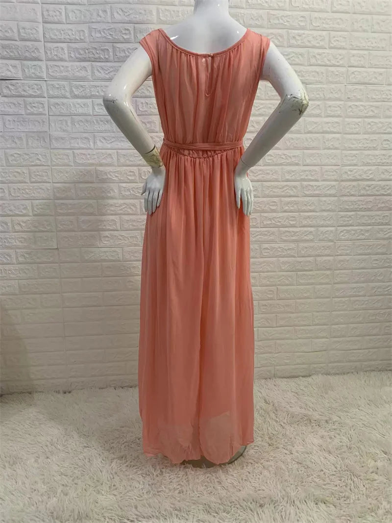 Woman Pregnancy Clothes New Sleeveless Maternity Dresses Photoshoot Women See-through High Elastic Net Photography Dress