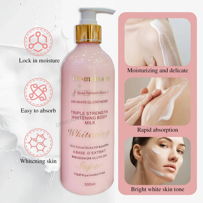 24K Gold Glutathione Whitening Body Lotion Moisturizing Brightening and Firming Body Cream