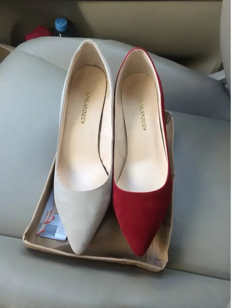 High Heels Classic Pumps Women's Stilettos Sexy Ponited Toes Fashion Office Party Red Wedding Female Comfort Women Party Shoes