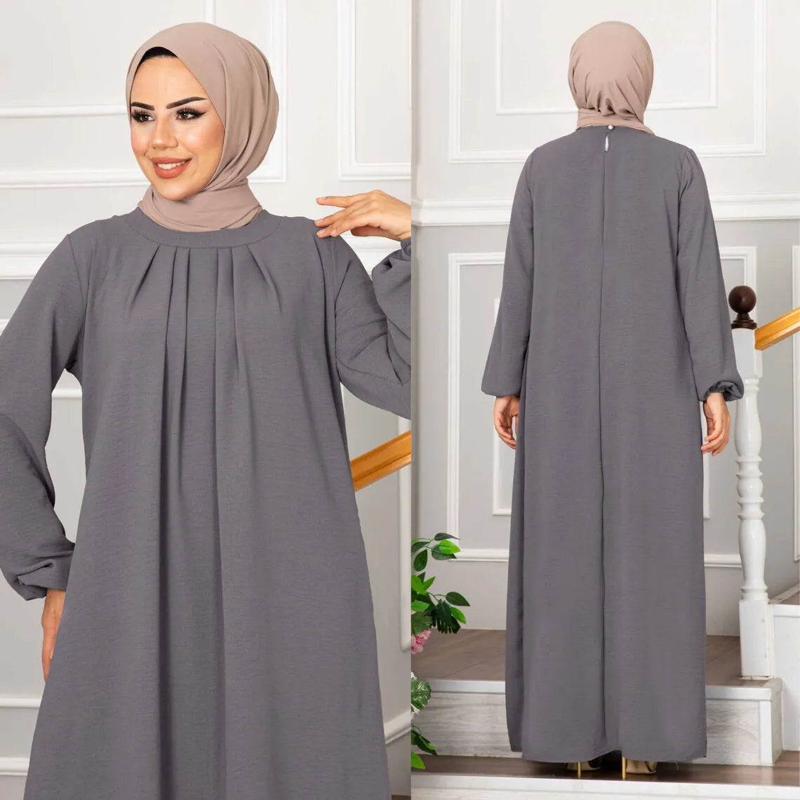 Evening Dress Women Abaya Hijab Femeles Y2K Ruched Muslim Dress Turkish Robe Kaftan Islamic Clothes Ball Gown Jalabiya for Women