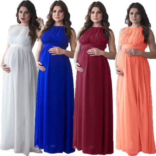 Woman Pregnancy Clothes New Sleeveless Maternity Dresses Photoshoot Women See-through High Elastic Net Photography Dress