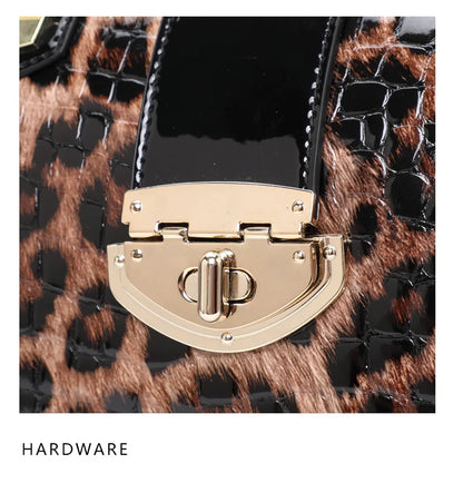 Leopard Print Women's Handbag New 2026 Fashionable and Elegant Ladies Bag Cow Leather Shoulder Bag Large Capacity Genuine