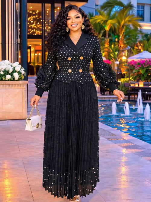 african dresses for woman wedding party evening dress miyake-pleated lace african outfits for ladies dashiki robe africaine