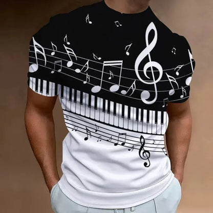 Retro Men'S T-Shirt 3d Printed Clothing Daily Casual Short Sleeve Designer Tees Top Round Neck Loose Oversized Shirt Punk Style