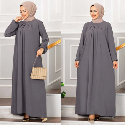 Evening Dress Women Abaya Hijab Femeles Y2K Ruched Muslim Dress Turkish Robe Kaftan Islamic Clothes Ball Gown Jalabiya for Women