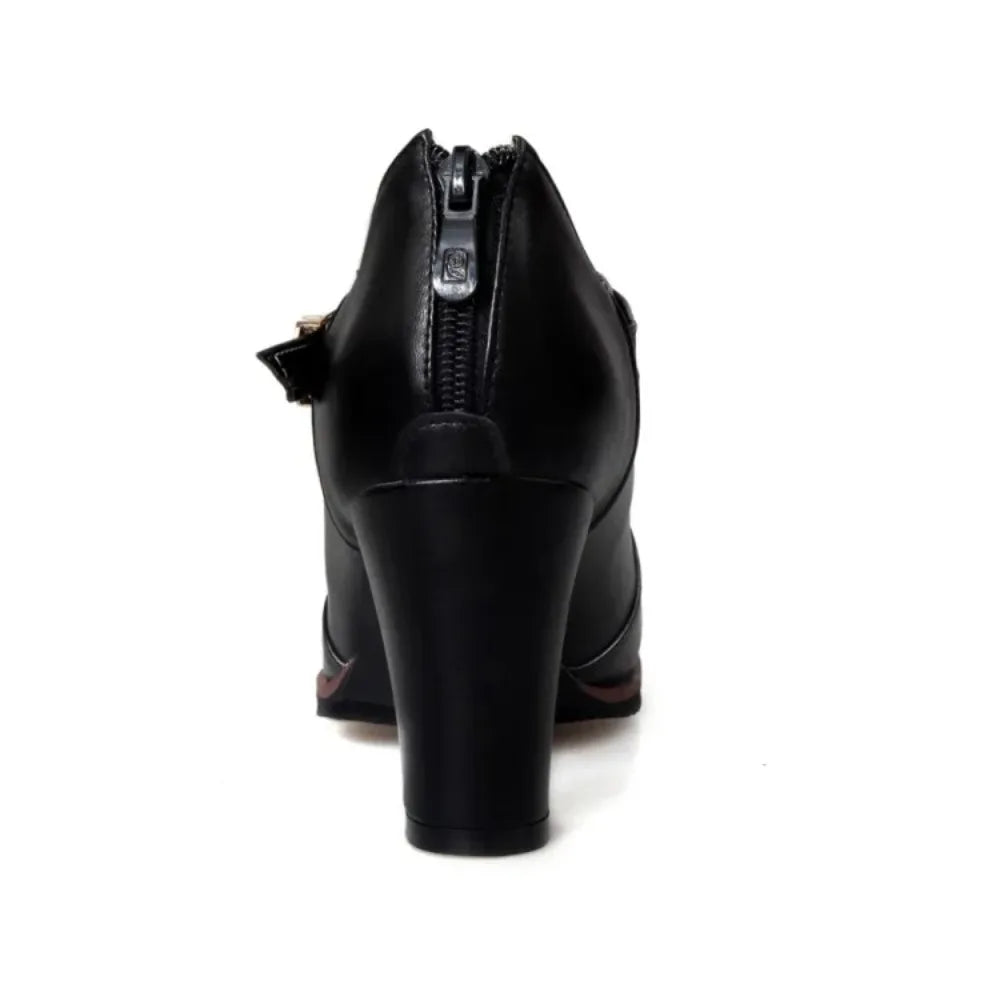 Women High Heels Sapato Feminino Big Size 45 46 47 48 Round Toe Ankle Height High Quality Soft Fashion Pumps Ladies Shoes 07-2