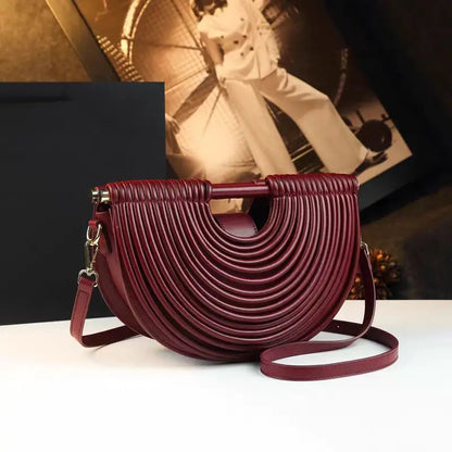 Handbags for Women 2026 New Gold Luxury Designer Brand Moon Handwoven Noodle Bags Leather Pulled Hobo Silver Evening Clutch Chic