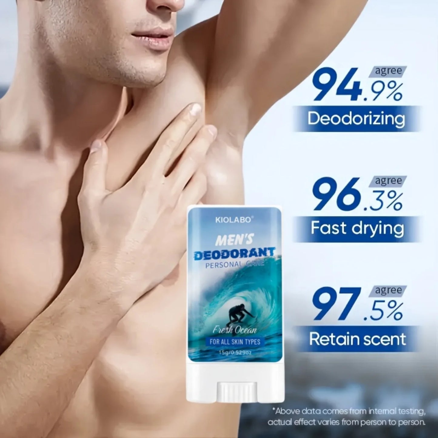 72-hour long-lasting odor elimination, 15g antiperspirant deodorant cream, keeps you fresh and dry all day, portable and conveni