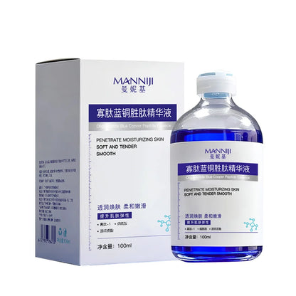 Oligopeptide Blue Copper Peptide Essence100ml, Soothe Repair Sensitive Skin, Boost Elasticity, Hydrating Anti Aging Facial Serum