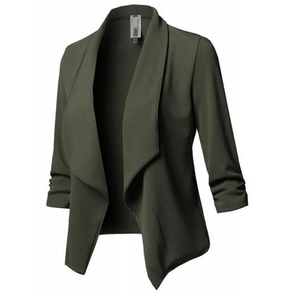2024 Long Sleeve Women Blazers and Jackets Ruched Asymmetrical Casual Business Suit Lady