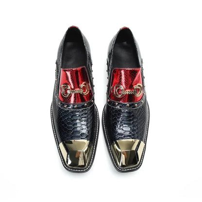 luxury mens shoes designer like snake pattern Dress shoes man Gentleman Slip On Oxfords genuine leather shoes for men Fashion