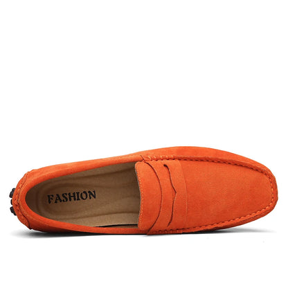 Men's Casual Fashion Genuine Leather Loafers Moccasins Slip-On Driving Shoes 38-50 Size Range Male Flats Comfort Footwear