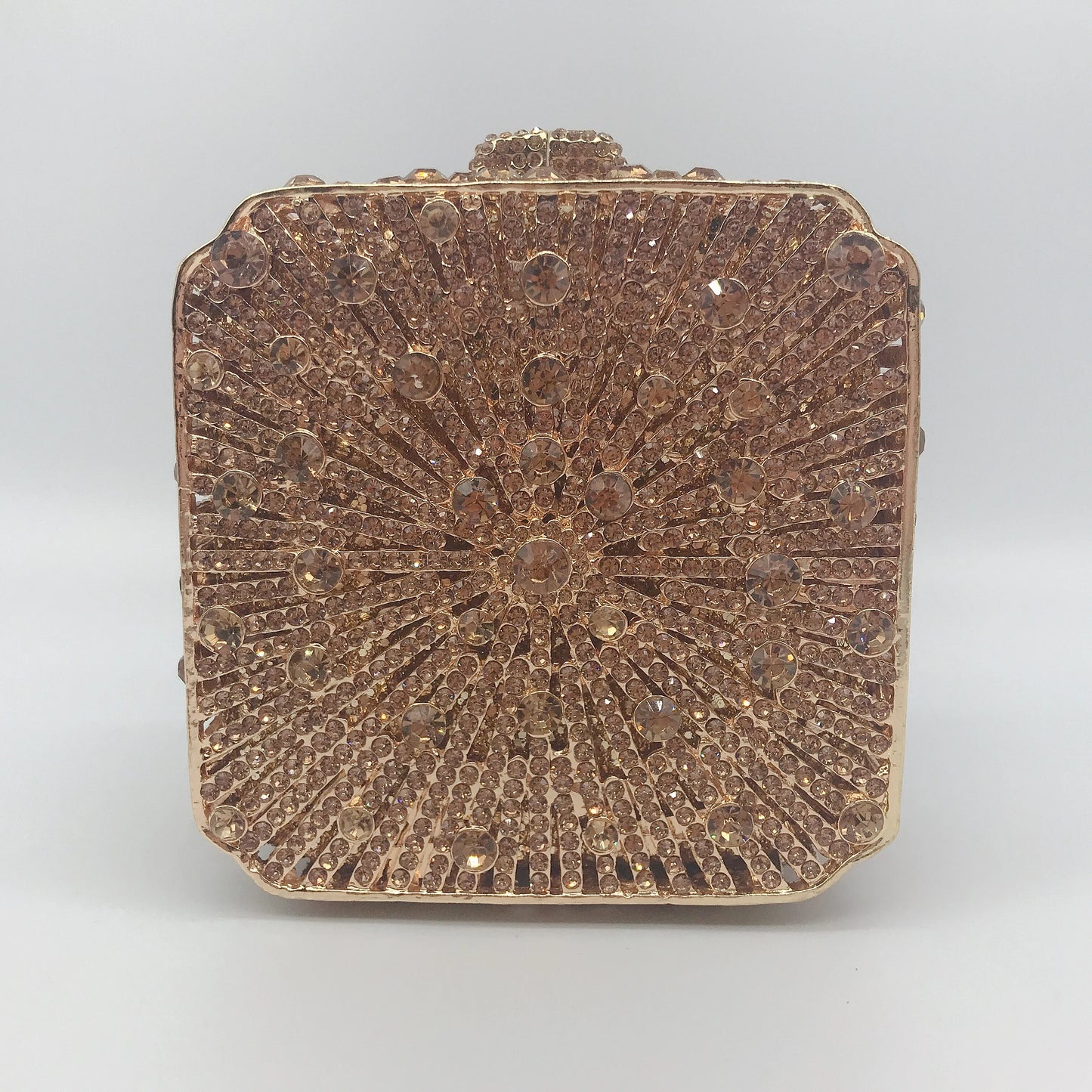 Women Clutch Bag Small Square Box, Full Cover Rhinestone Crystal Evening Bag, Handmade Bridal Party Wedding Prom Dinner Purse
