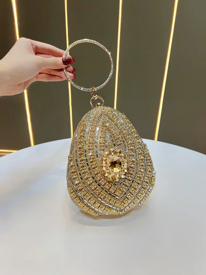 New high-end rhinestone handbag bag fashionable personalized dinner handbag light luxury messenger bag heavy industry handbag