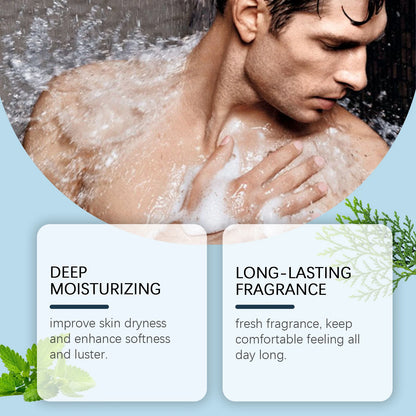OceAura Men's Perfume Bath Soap Gentle Cleansing Body Skin Refreshing Non-oily Comfort Care Soap Cool Texture 70g