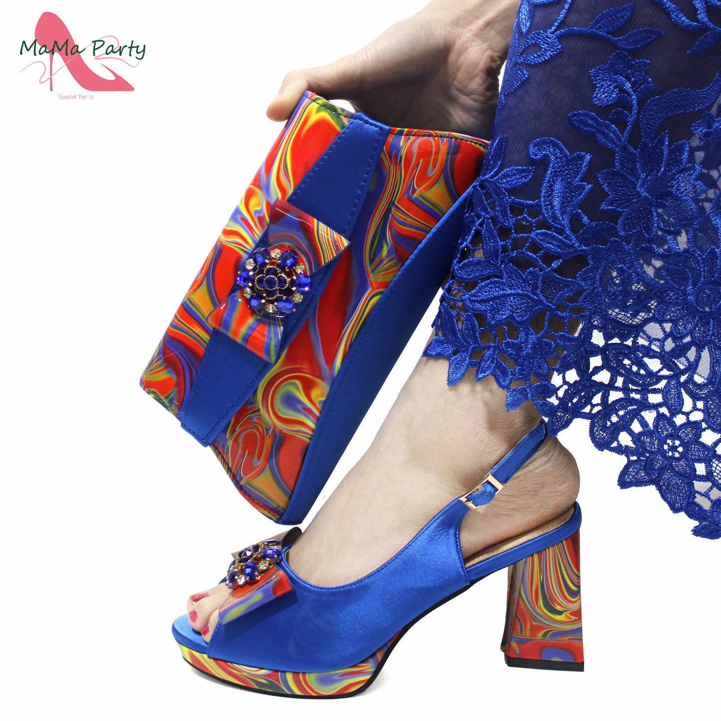 2024 INS Hot Sale New Arrivals Red Color Italian Design Shoes Matching Bag Set Super High Heels Pumps for Garden Party