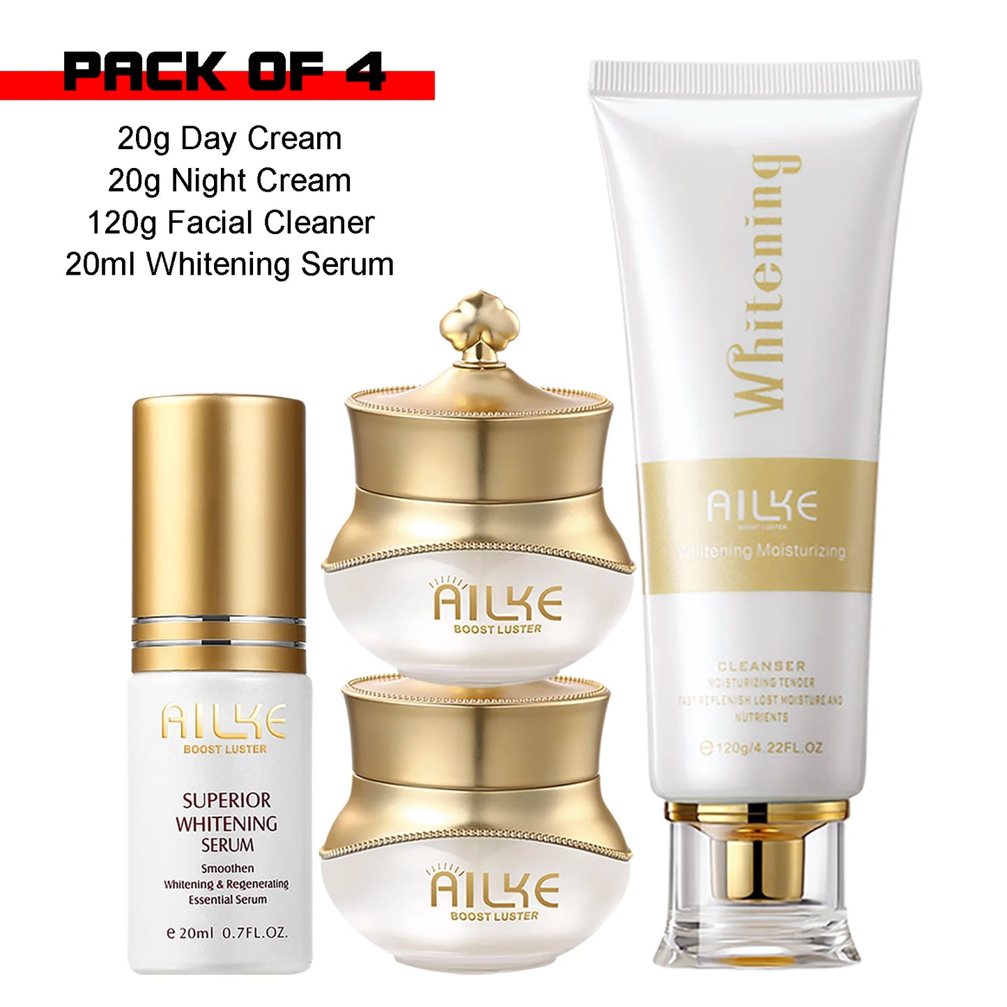 AILKE Women Whitening Facial Skin Care Set, Dark Spots Remover, Anti Wrinkles, Even Skin Tone, for All Skin Types Kit