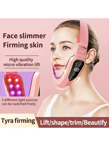 5-Mode 12-Intensity Face Massager, Vibration Lifting & Heating Double Chin V-Shape Massager, Smart Skin Tightening Device, Ideal Holiday Gift For Women