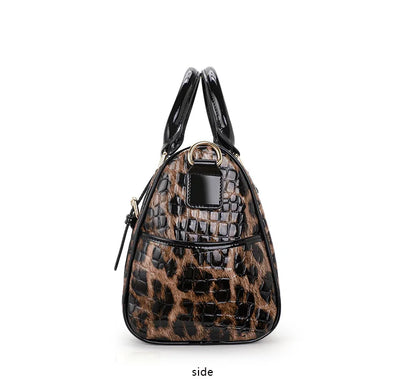Leopard Print Women's Handbag New 2026 Fashionable and Elegant Ladies Bag Cow Leather Shoulder Bag Large Capacity Genuine