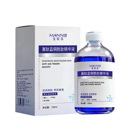 Oligopeptide Blue Copper Peptide Essence100ml, Soothe Repair Sensitive Skin, Boost Elasticity, Hydrating Anti Aging Facial Serum