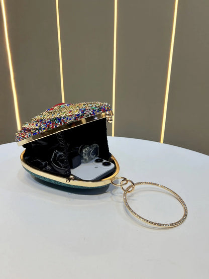 New high-end rhinestone handbag bag fashionable personalized dinner handbag light luxury messenger bag heavy industry handbag