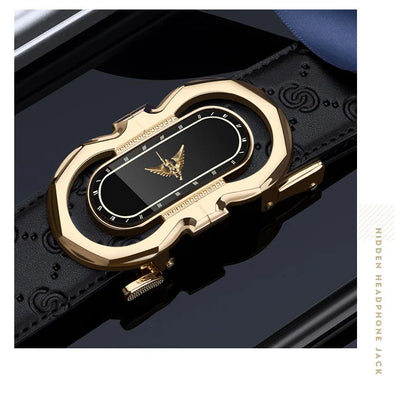Men's Fashion Automatic Buckle Belt Business Leather Belt Versatile Casual Pants Belt