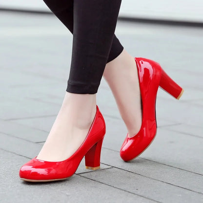 BLXQPYT Women's High Heels Pumps 2026 Fashion Big Size 31-47 Spring Autumn 4 Colors PU Leather Party Wedding Shoes 222-7