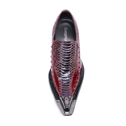 2024 Western Fashion Pointed Metal Toe Dress Shoes Blue Grey Party Wedding Leather Shoes for Men