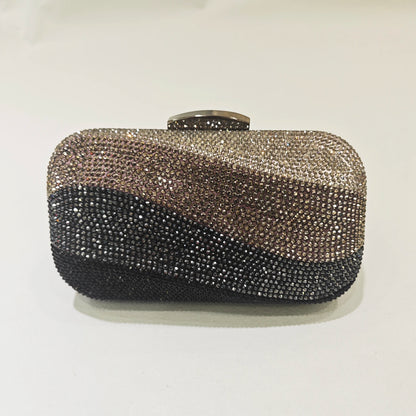 Women Blue/Pink/Green/GOLD Crystal Clutch Evening Bags Metal Hollow Box Minaudiere Handbag Bridal Purse Wedding Party Clutches